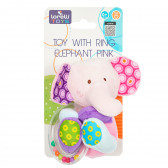 Elefant de pluș cu o jucărie rotundă pentru cărucior sau pătuț Lorelli 369271 5