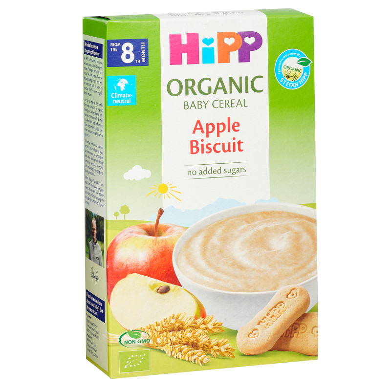 Terci organici cu mere și biscuiți, cutie 250 g.  369372