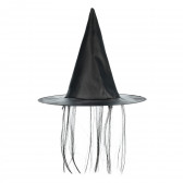 Pălărie de vrăjitoare cu păr pentru fete Fiesta Guirca 369404 