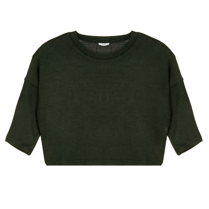Bluză cu mâneci lungi în stil "liliac" pentru fete, verde închis  369860