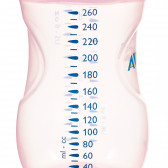 Biberon din polipropilenă Natural, cu tetină 1 orificiu, 1+ luni, 260 ml, roz Philips AVENT 370047 3