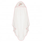 OSITO AMOROSO prosop de baie alb si roz pentru bebeluși, 100 x 100 cm  Inter Baby 370207 