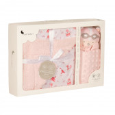 Pătură pentru bebeluși 80 x 100 cm cu jucărie moale, culoarea roz Inter Baby 370252 6