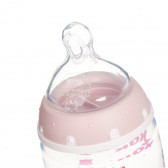 Sticlă de culoare roz din polipropilenă, First choice, control Termo cu tetină debit mediu pentru 0-6 luni, 300 ml. NUK 371069 3