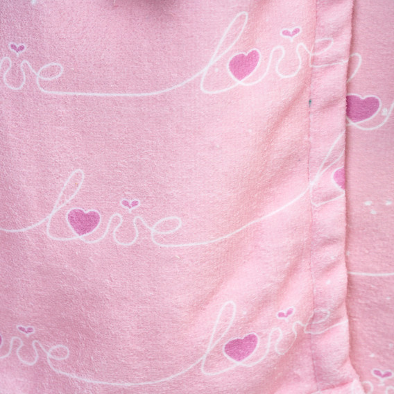 Halat de baie roz cu imprimeu de inimioare pentru copii 8-10 ani Aglika 371174 2