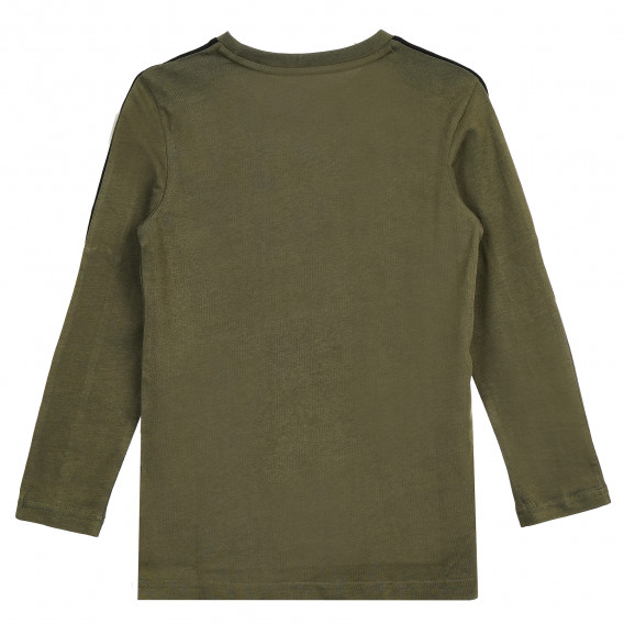Bluză din bumbac cu mâneci lungi și logo, verde Puma 371180 5