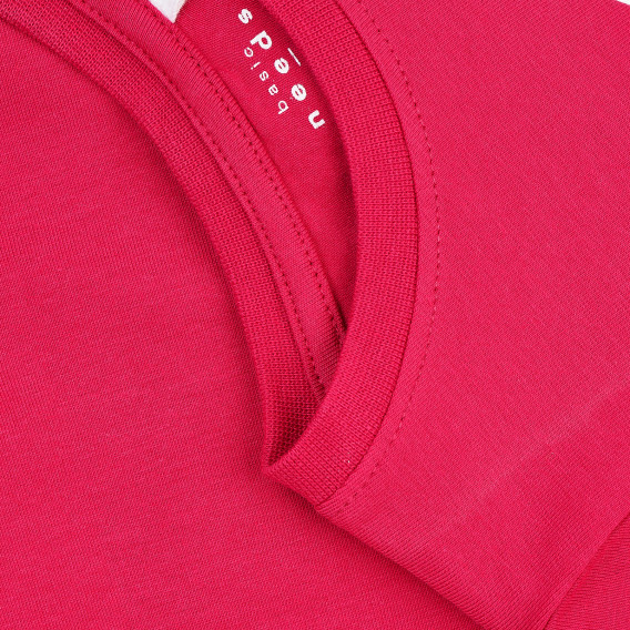 Bluză din bumbac organic cu imprimeu Awesome, roz închis Name it 371211 3