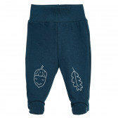 Pantaloni din bumbac cu botoșei, cu aplicație, albaștri Pinokio 371247 1