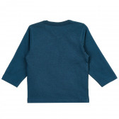 Tricou din bumbac albastru Pinokio, broderie „Vulpea în pădure”, pentru băieți Pinokio 371254 4