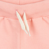 Pantaloni din bumbac cu aplicație de inimă cusută pentru bebeluși, roz Pinokio 371260 3