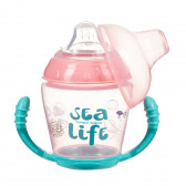 Pahar de polipropilenă fără vărsare, Sea Life 230 ml., 9+ luni, roz Canpol 371467 3