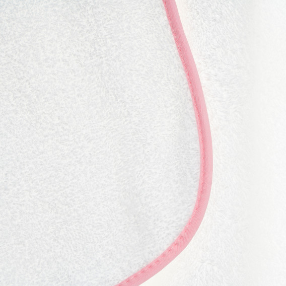 Prosop de baie pentru bebeluși STICH, 100 x 100 cm, alb și roz Inter Baby 371476 2