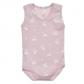 Body din bumbac cu imprimeu vișiniu pentru bebeluși, roz Pinokio 371579 1