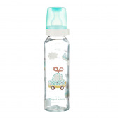Biberon de sticlă cu tetină cu flux rapid pentru bebeluși de 1+ an, 240 ml.  Canpol 371876 2