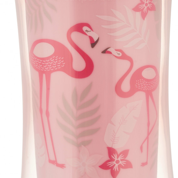 Pahar de polipropilenă fără vărsare, Flamingo, 260 ml., 12+ luni, roz Canpol 371988 4