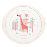 Placă - roz cu girafă, plastic Canpol 372314 