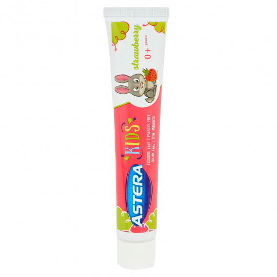 Pasta de dinti pentru Copii, Căpșuni 0+, tub de plastic, 50 ml Astera 372347 