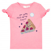 Tricou cu imagine schimbătoare - Pizza, roz Carter's 372608 1