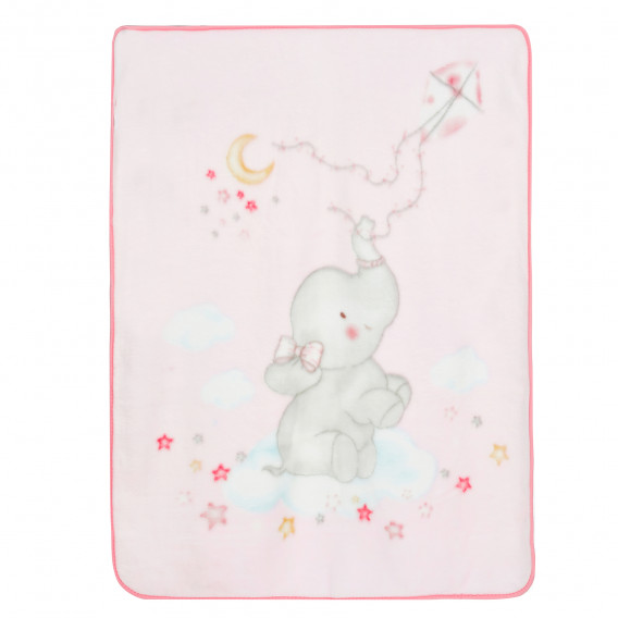 Pătură bebeluș ELEFANT, 110 x 140 cm, roz Inter Baby 372707 2