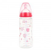 Sticlă din polipropilenă de culoare roz, First choice termo control cu suzetă debit rapid pentru 6-18 luni, 360 ml. NUK 372867 2