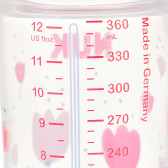 Sticlă din polipropilenă de culoare roz, First choice termo control cu suzetă debit rapid pentru 6-18 luni, 360 ml. NUK 372870 5
