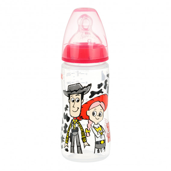 Sticlă din polipropilenă First Choice Toy Story cu tetină 6-18 luni, 300 ml, roșu NUK 372907 