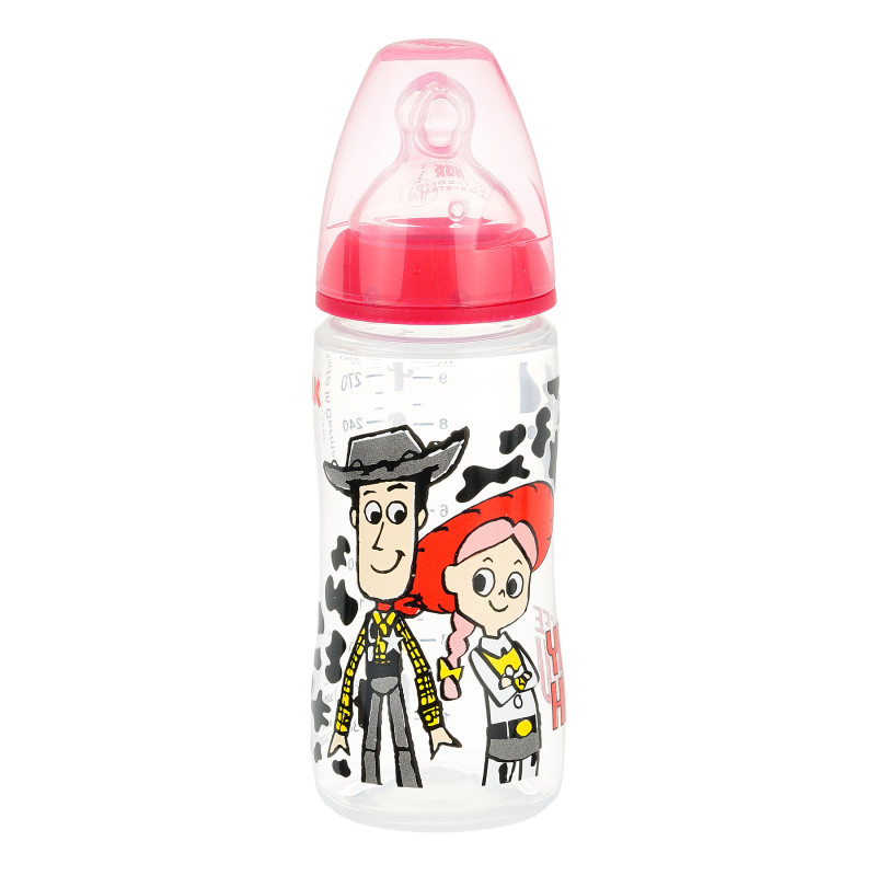 Sticlă din polipropilenă First Choice Toy Story cu tetină 6-18 luni, 300 ml, roșu  372907