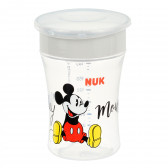 Pahar magic Mickey de culoare albă din polipropilenă, 230 ml. NUK 372989 