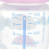300 ml. Biberon termo din polipropilenă First Choice cu suzetă pentru o fetiță de 6-18 luni NUK 372999 5