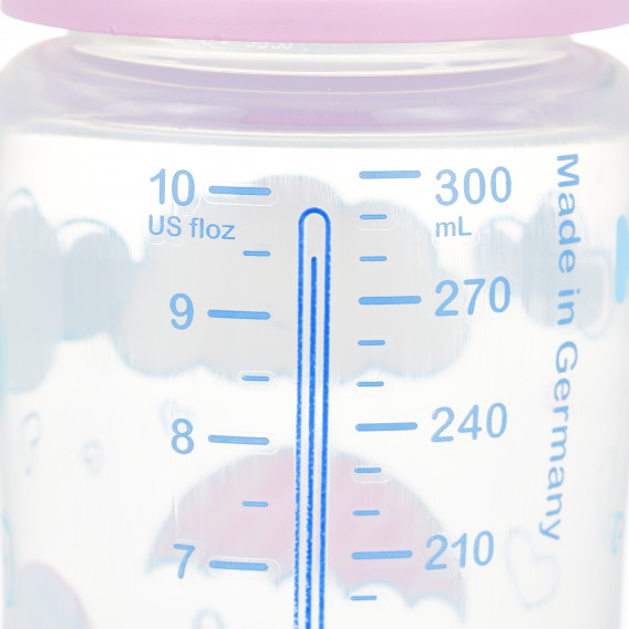 300 ml. Biberon termo din polipropilenă First Choice cu suzetă pentru o fetiță de 6-18 luni NUK 372999 5