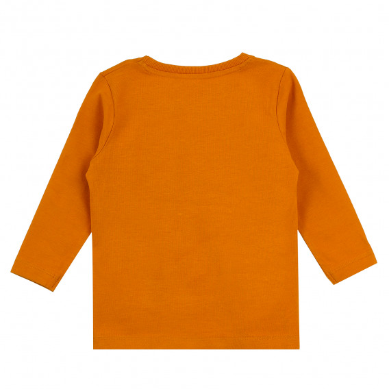Bluză din bumbac organic cu imprimeu grafic, în portocaliu Name it 373025 4