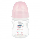 Sticlă din polipropilenă cu imprimeu de jucării și tetină din silicon 3+ luni cu flux lent pentru fetiță, 120 ml Canpol 373107 2