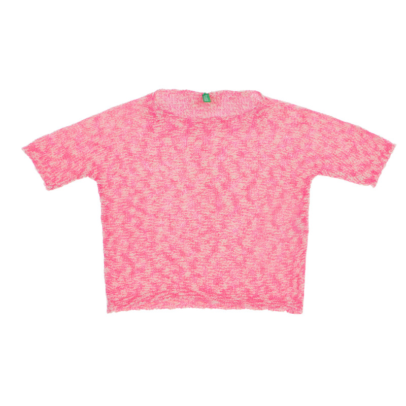 Pulover roz cu mânecă scurtă pentru fete  373718