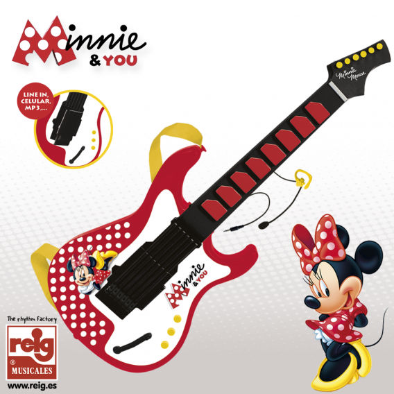 Chitară electronică pentru copii cu microfon proiectat pentru Minnie Mouse Minnie Mouse 3746 