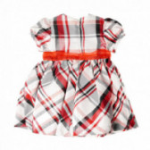 Rochie din bumbac cu mânecă scurtă, cu panglică roșie, pentru fete Chicco 37465 2