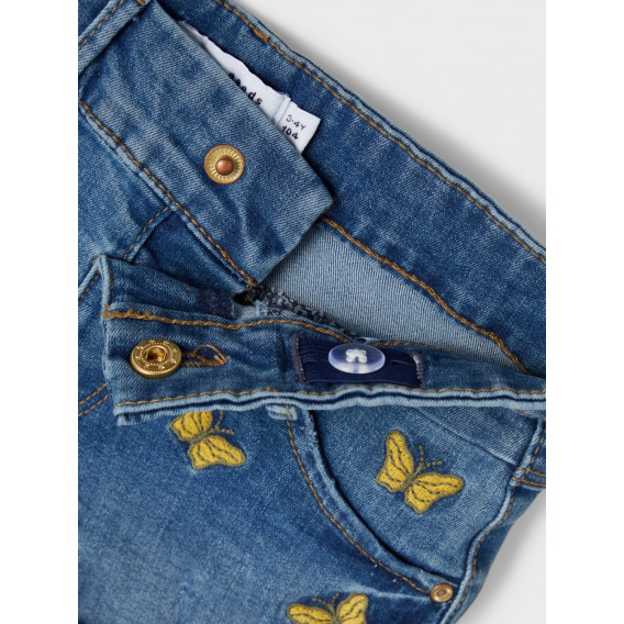 Pantaloni scurți din denim cu aplicație fluture, albaștri Name it 376166 9