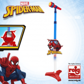 Microfon albastru cu roșu pentru copii cu suport Spiderman 3795 