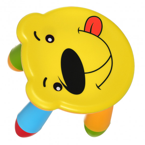 Scaun copii din plastic galben in forma de ursulet, 30x28x26 cm Horecano Kids 379787 3