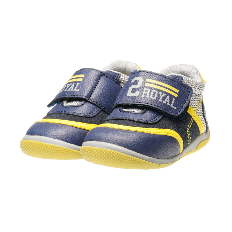 Pantofi din piele pentru băieți cu detalii galbene  380072