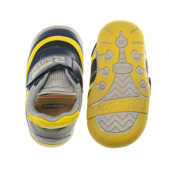 Pantofi din piele pentru băieți cu detalii galbene Chicco 380074 3