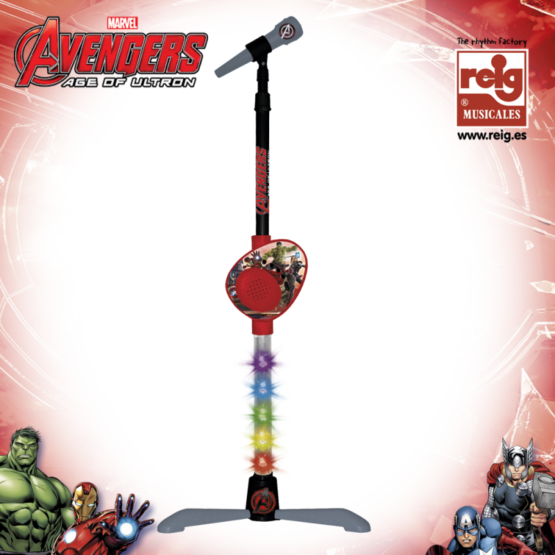 Microfon pentru copii cu suport cu desen Avengers  3824