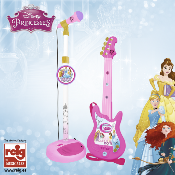 Set de chitară și microfon pentru copii, de culoare roz Claudio Reig 3825 