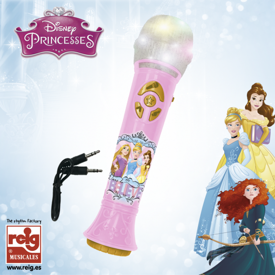 Microfon roz pentru copii cu amplificator Disney Princess 3829 