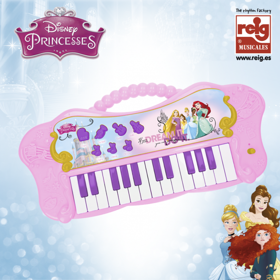 Pian electronic pentru copii cu 25 de clape Disney Princess 3831 