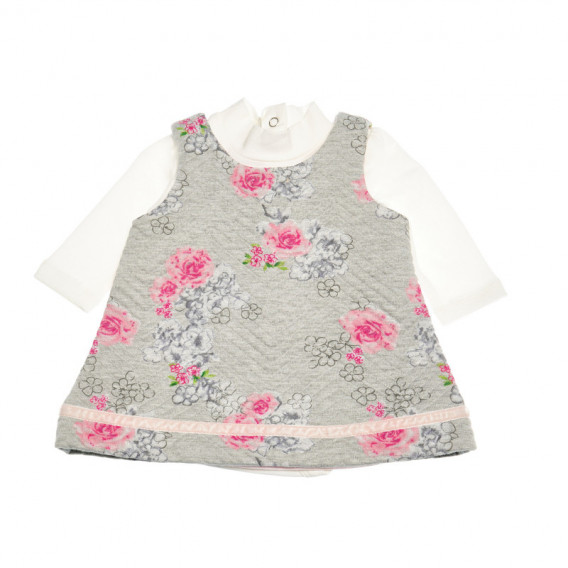 Rochiță de bumbac cu imprimeu floral pentru fete Chicco 38322 