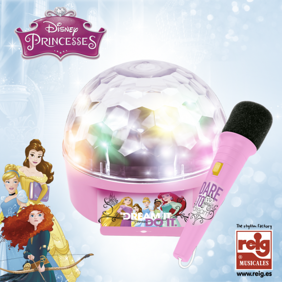 Microfon pentru copii cu bilă disco Disney Princess 3834 