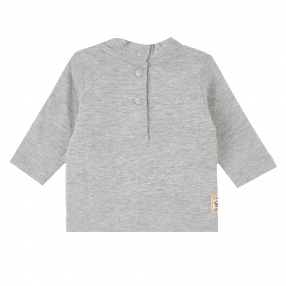 Bluză din bumbac cu mânecă lungă pentru băieți, gri cu imprimeu Chicco 384412 2