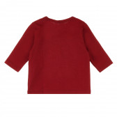 Bluză din bumbac cu mânecă lungă roșie cu imprimeu pentru fete Benetton 384486 4