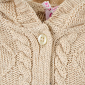 Poncho tricotat cu glugă pentru fete, de culoare bej Chicco 384497 2