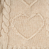 Poncho tricotat cu glugă pentru fete, de culoare bej Chicco 384498 3
